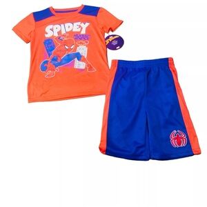 Marvel Spider-Man Sz 6 Boys Blue/Red  T-Shirt & Shorts Set